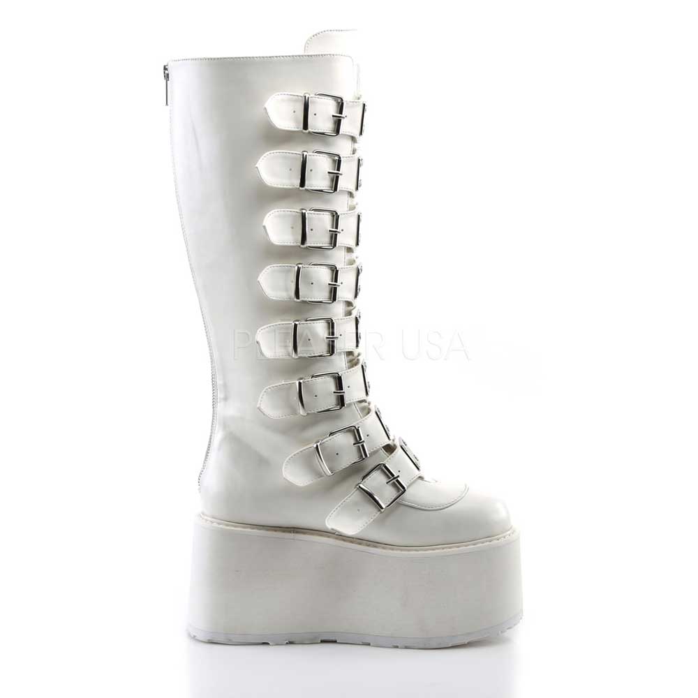 DemoniaCult - DAMNED-318 Bottes de plate-forme - Blanc